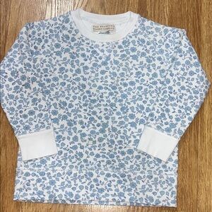 TBBC White and Blue Floral Cassidy Comfort Crewneck